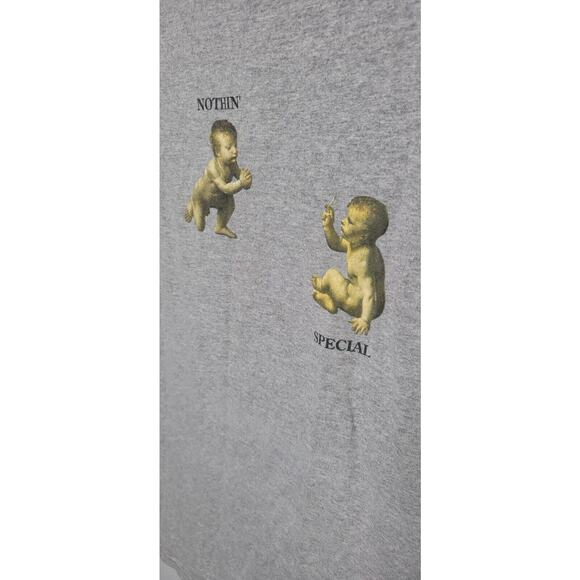 Nothin' Special Babies Graphic T-Shirt Heathered Gray Smoking Joint Small - Picture 2 of 10